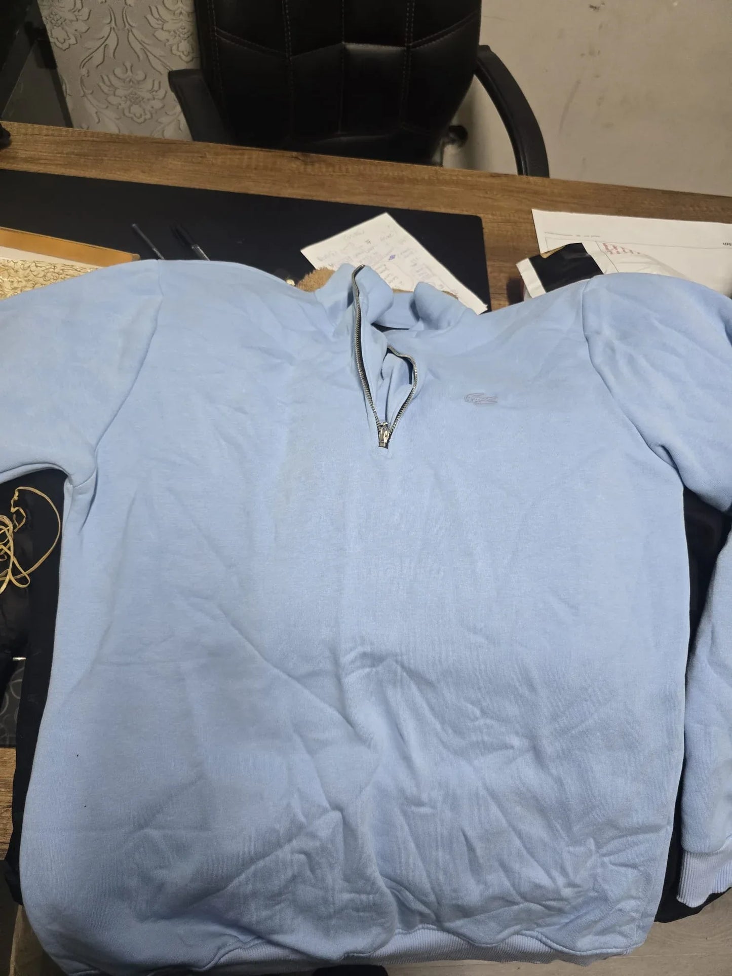 سويت شيرت "Lacoste" قطن بياقة سحاب - alotasawkli