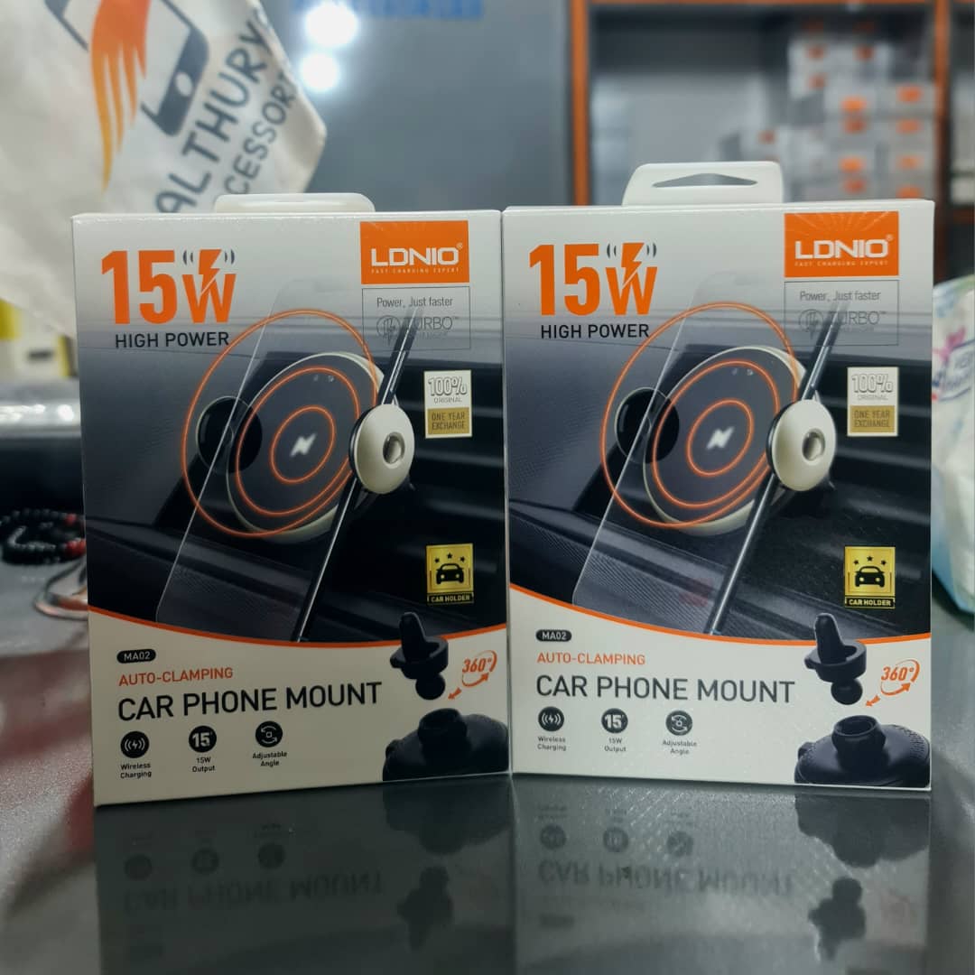 LDNIO High Power Car Phone Mount - 15Wشحن لاسلكي