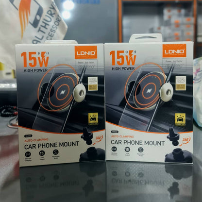 LDNIO High Power Car Phone Mount - 15Wشحن لاسلكي