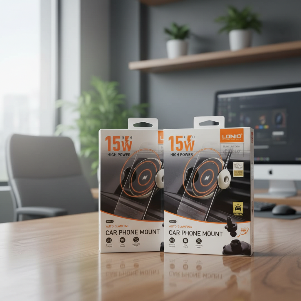 LDNIO High Power Car Phone Mount - 15Wشحن لاسلكي