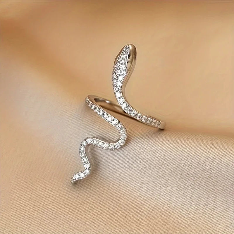 1pc Serpentine Ring - Women's Fashion Trendy Adjustable Open Ring - alotasawkli