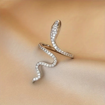 1pc Serpentine Ring - Women's Fashion Trendy Adjustable Open Ring - alotasawkli