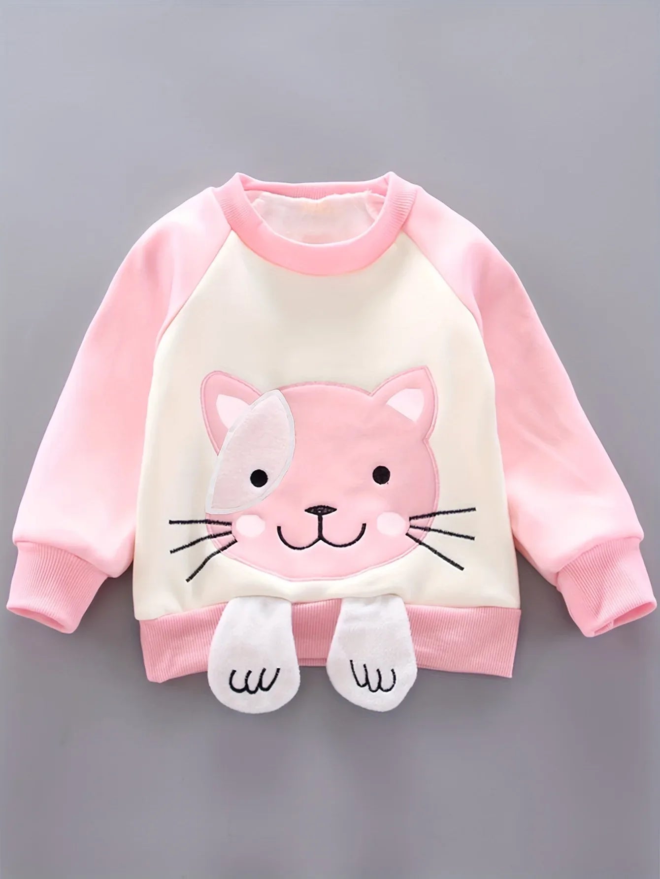 TEMU-Cute Cartoon Cat Three-Piece Set for Babies in Autumn And Winter - alotasawkli