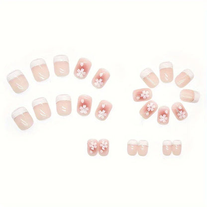 TEMU-24pcs Square Press-On Nails Short Length Glossy Fake Nails - alotasawkli