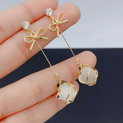 [1 Pair Elegant Earrings] 1 Pair Elegant Minimalist Long Earrings - alotasawkli