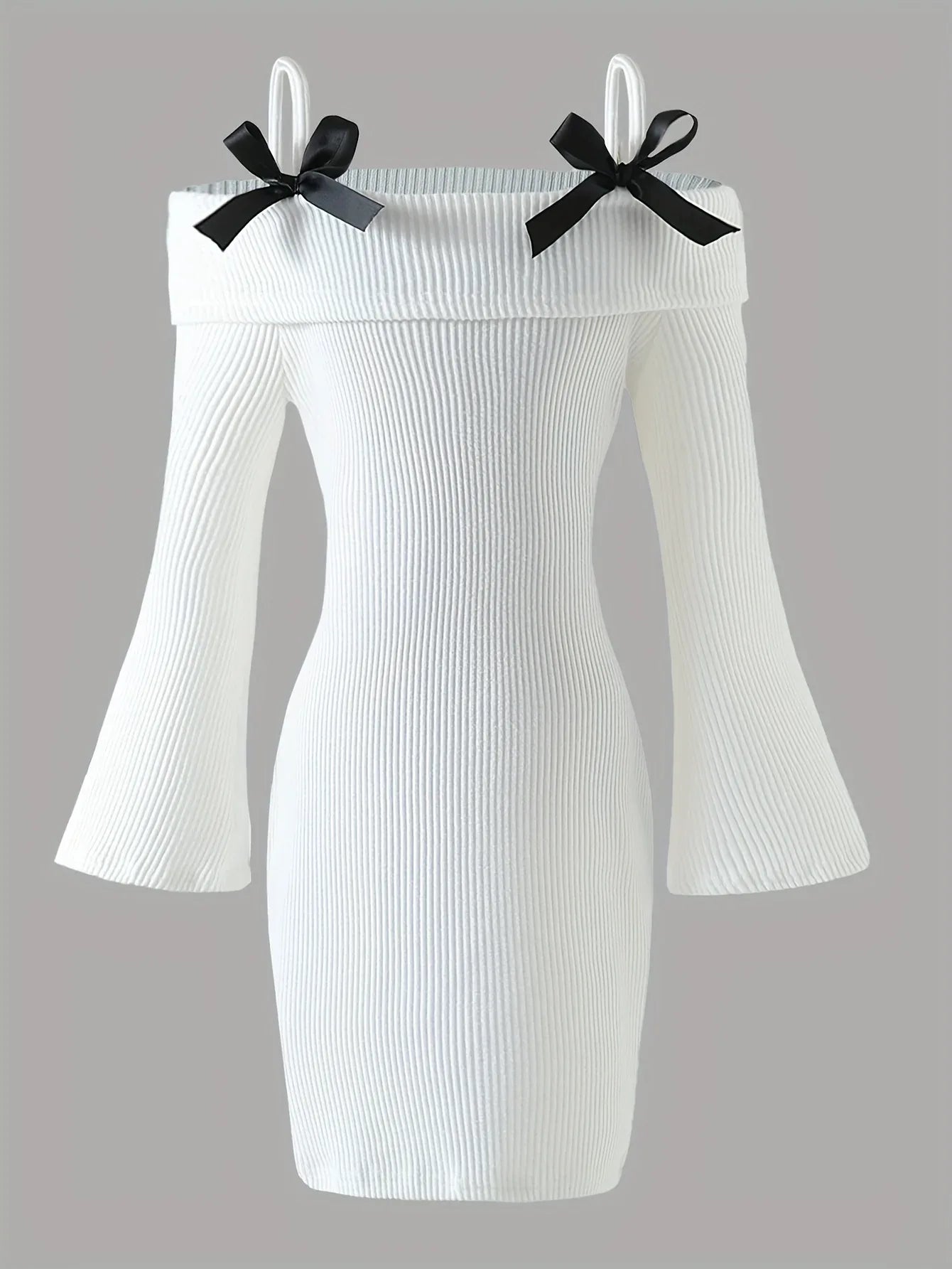 TEMU-Girls' Elegant White Puff Sleeve A-Line Floor-Length - alotasawkli