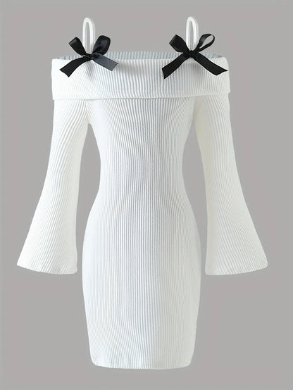 TEMU-Girls' Elegant White Puff Sleeve A-Line Floor-Length - alotasawkli
