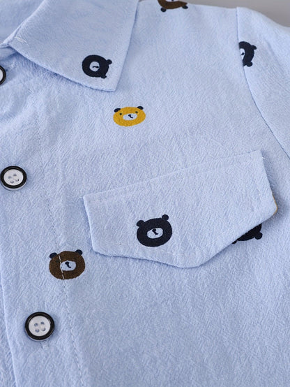 TEMU-Boys' Print Outfit with a Bear Pocket Long-Sleeve - alotasawkli