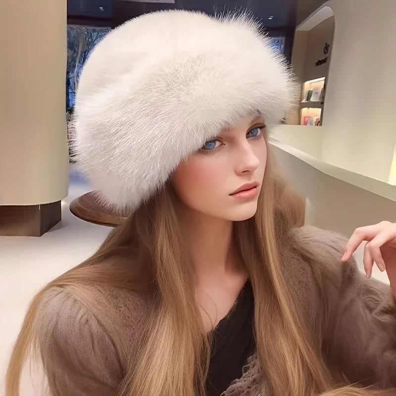 TEMU-Elegant Women's Faux Fur Winter Hat - alotasawkli
