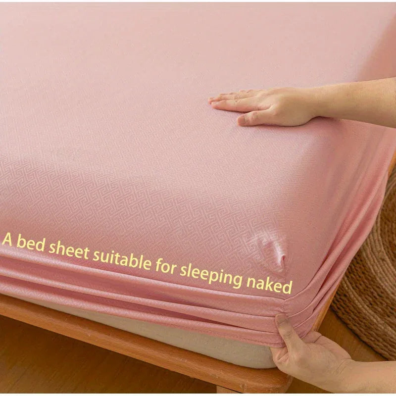 TEMU-3pcs Luxury Fitted Sheet Set: One Fitted Sheet + Two Pillowcases - alotasawkli