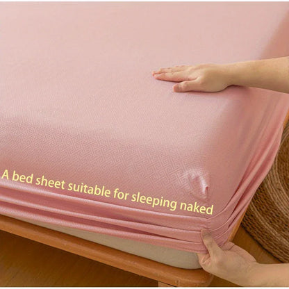 TEMU-3pcs Luxury Fitted Sheet Set: One Fitted Sheet + Two Pillowcases - alotasawkli