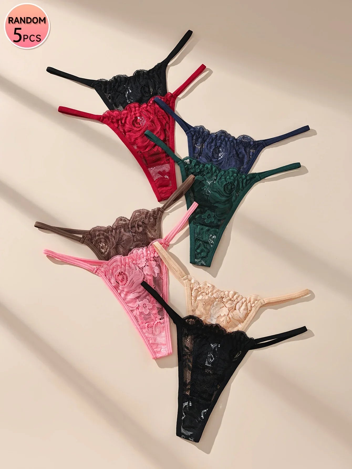 TEMU-5 Pack HOTCOM Women's Sheer-Suitable Lace Underwear - alotasawkli