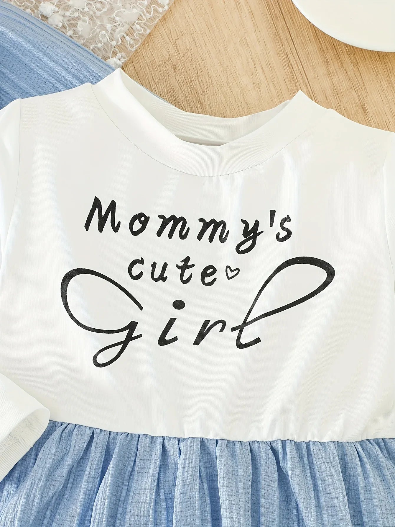 2pcs set: Girls' Letter Print Colour-blocked Round-neck Casual Dress with Solid-colour Pleated Lapel Jacket | Slight Stretch Fabric, Alphabets Pattern, Regular Fit, Suitable for Spring/Fall, for Outdoor - alotasawkli