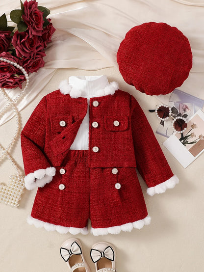 TEMU-Baby Girl Autumn Shorts Set - alotasawkli