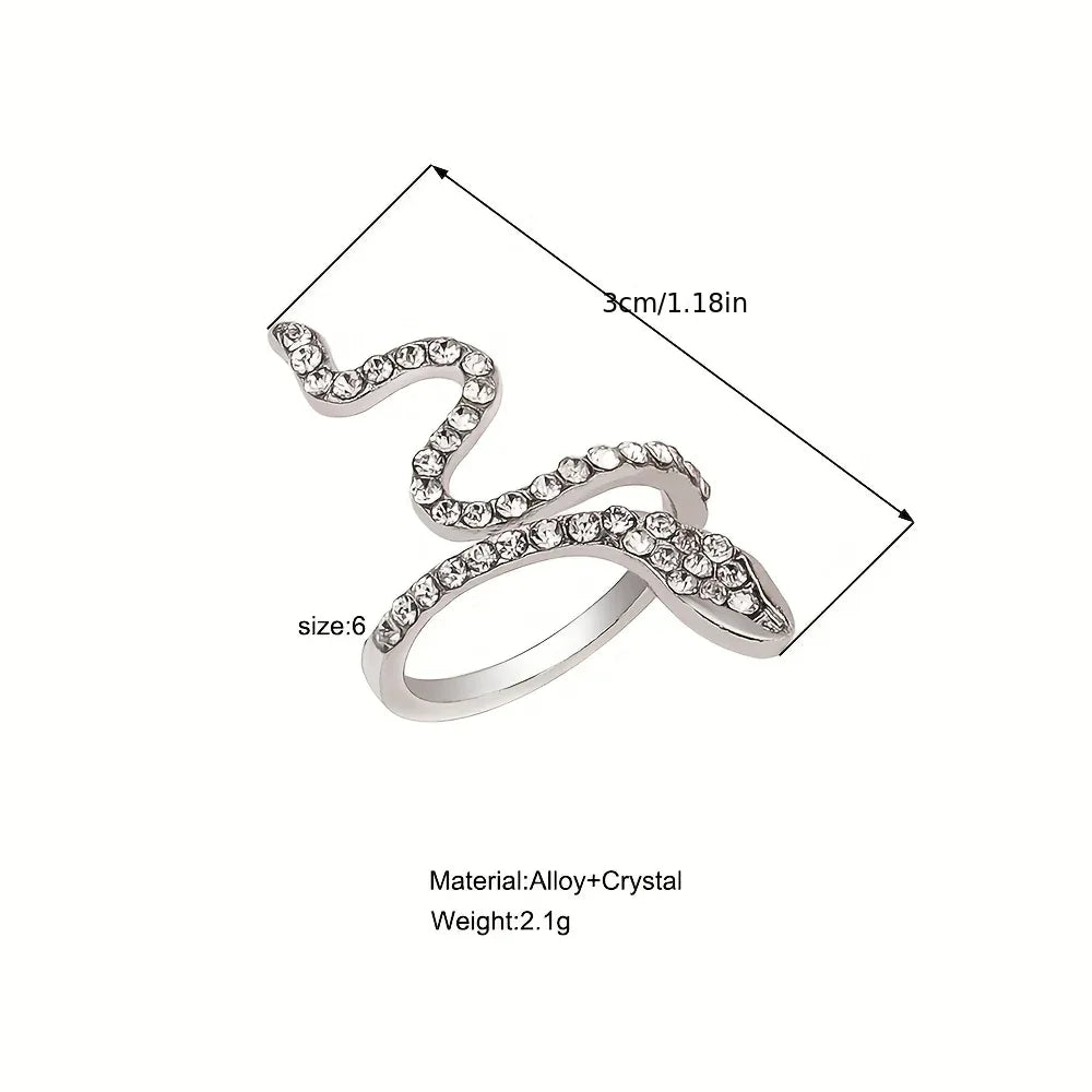 1pc Serpentine Ring - Women's Fashion Trendy Adjustable Open Ring - alotasawkli