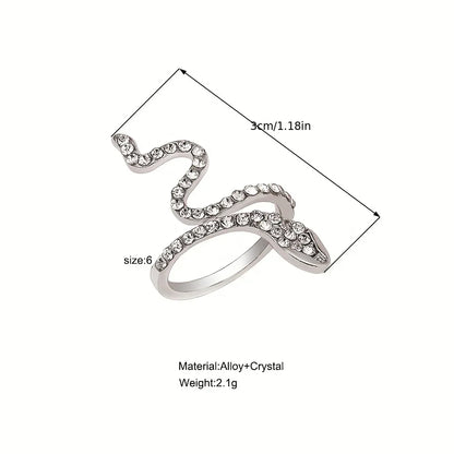 1pc Serpentine Ring - Women's Fashion Trendy Adjustable Open Ring - alotasawkli