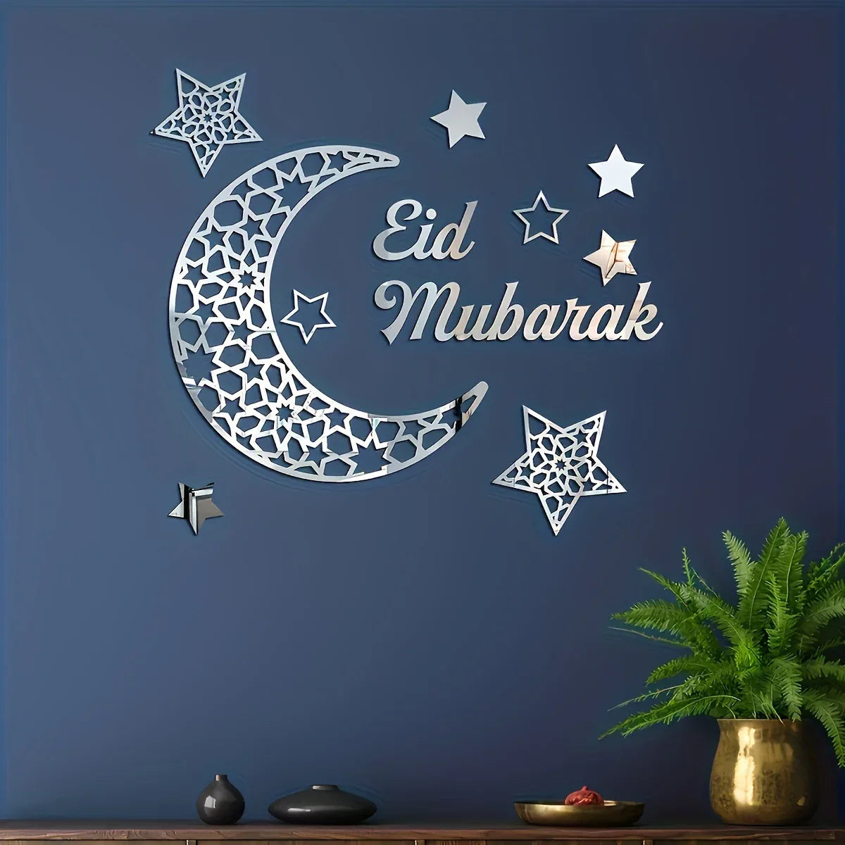 TEMU-Middle Eastern 1pc Creative Ramadan Mirror Wall Sticker - alotasawkli