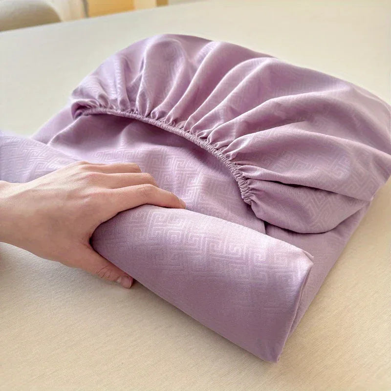 TEMU-3pcs Luxury Fitted Sheet Set: One Fitted Sheet + Two Pillowcases - alotasawkli
