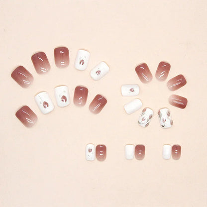TEMU-24pcs Short Square Press-On Nails - alotasawkli
