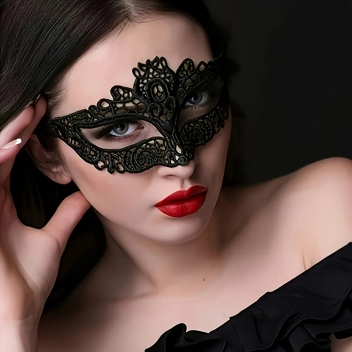 1pc Adult Women's Couple Party Sexy Mysterious Black Lace - alotasawkli