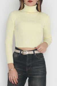 Women’s High-Neck (Mock Neck) Cotton Knitwear Top – Burgundy