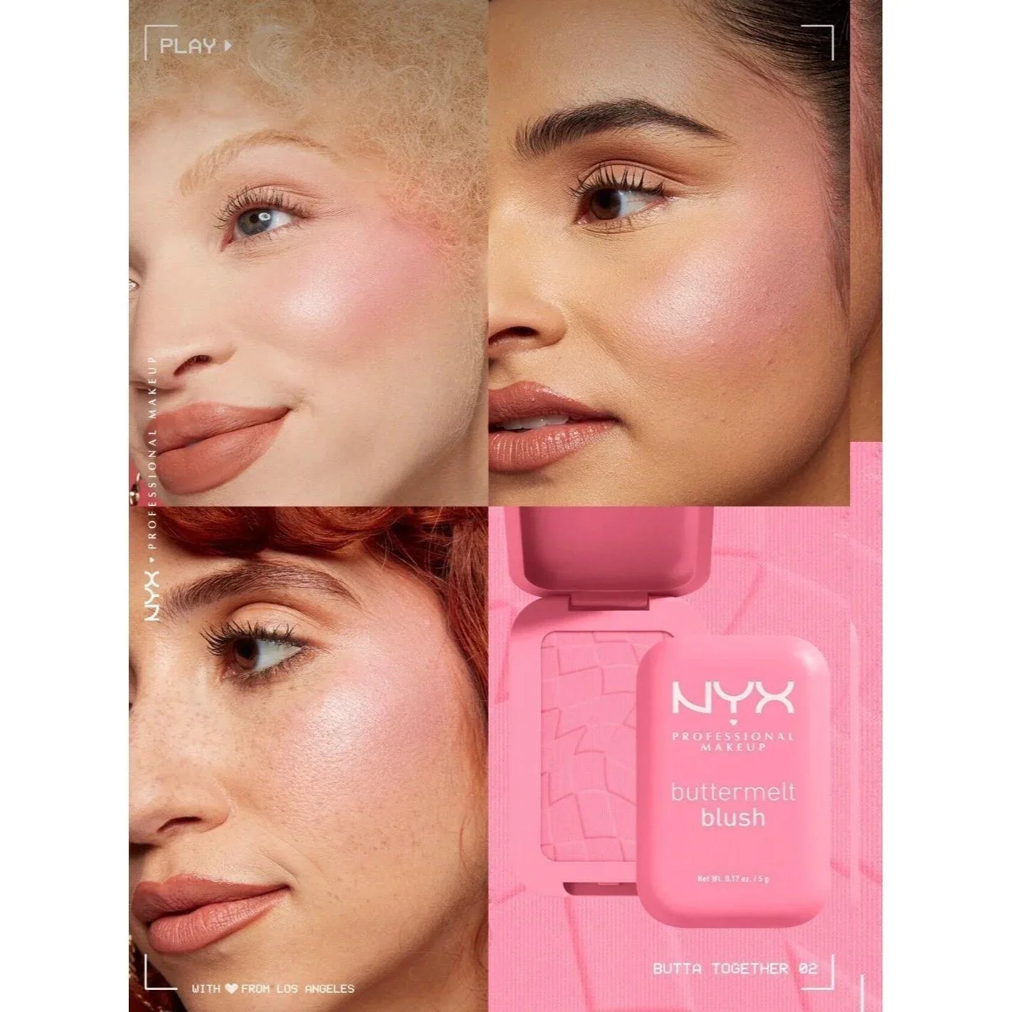 NYX Professional Makeup بودرة خدود كريمية بلون الوردي - 02 Butta Together - alotasawkli