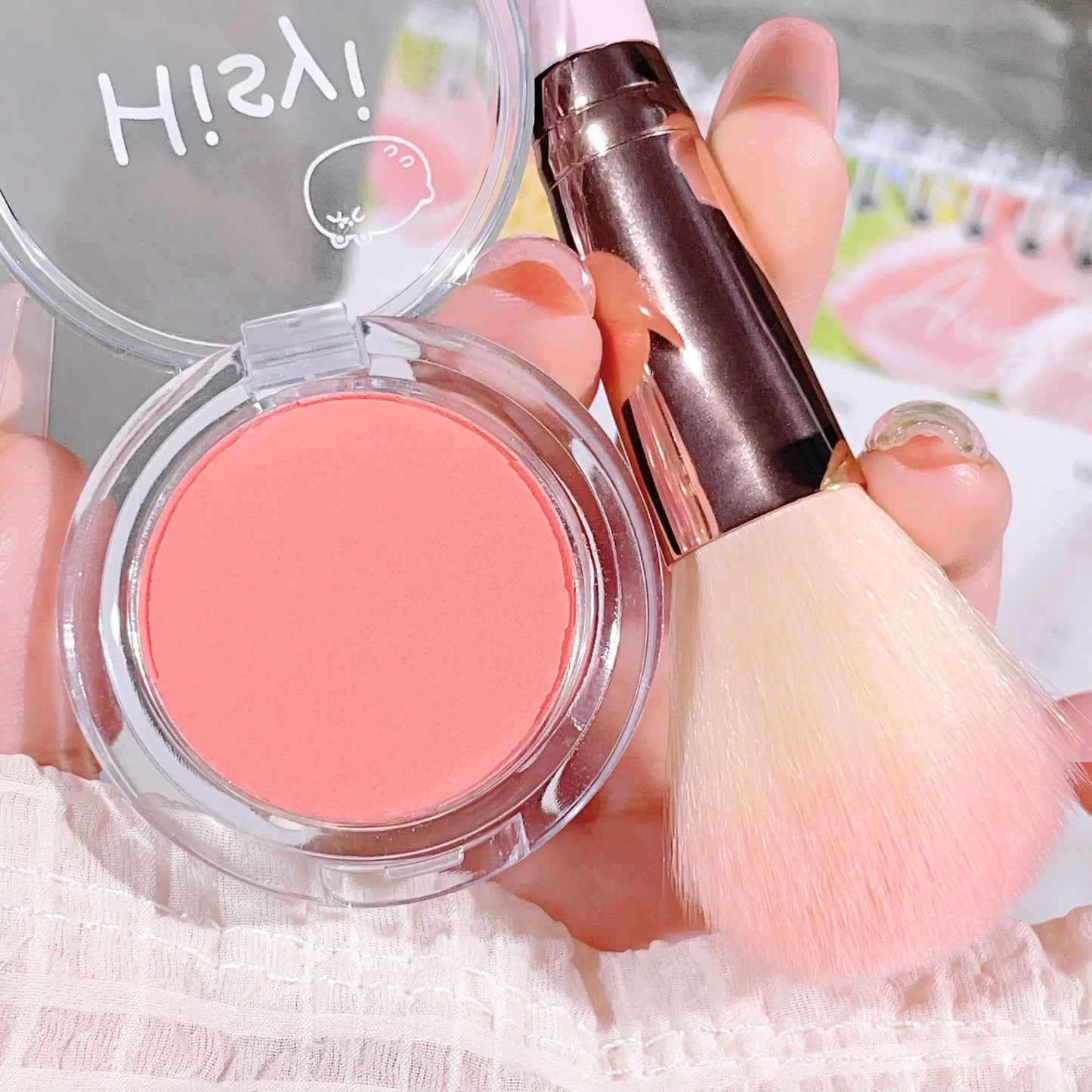 HISYI 9 Colors Blush Powder - Shimmering Pearlescent Blush - alotasawkli