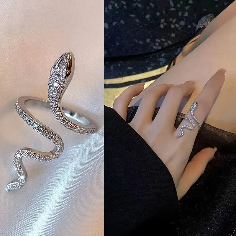 1pc Serpentine Ring - Women's Fashion Trendy Adjustable Open Ring - alotasawkli