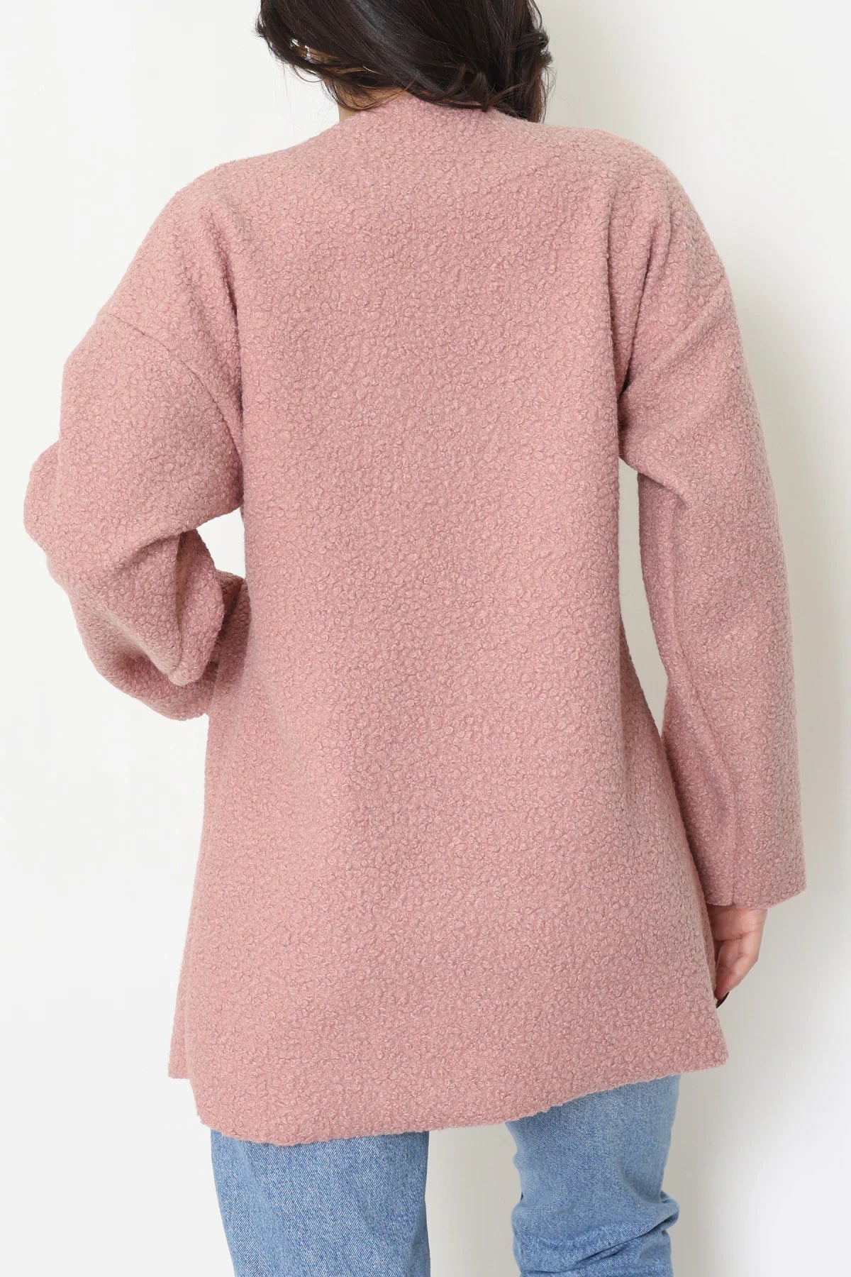 Women's Bouclé Front-Tie Jacket - Soft Powder Pink