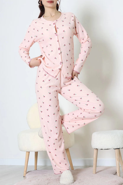 Powder Pink Seersucker Pajama Set