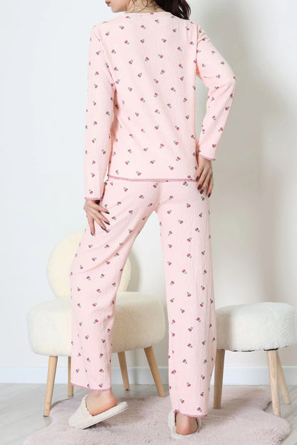 Powder Pink Seersucker Pajama Set