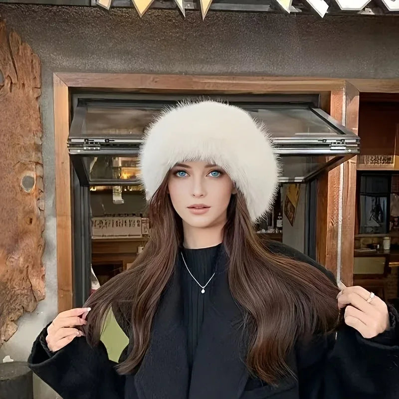 TEMU-Elegant Women's Faux Fur Winter Hat - alotasawkli