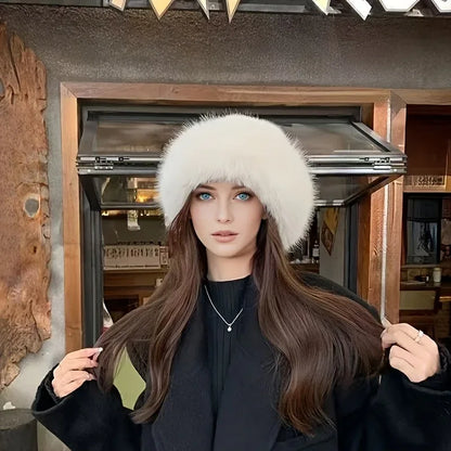 TEMU-Elegant Women's Faux Fur Winter Hat - alotasawkli