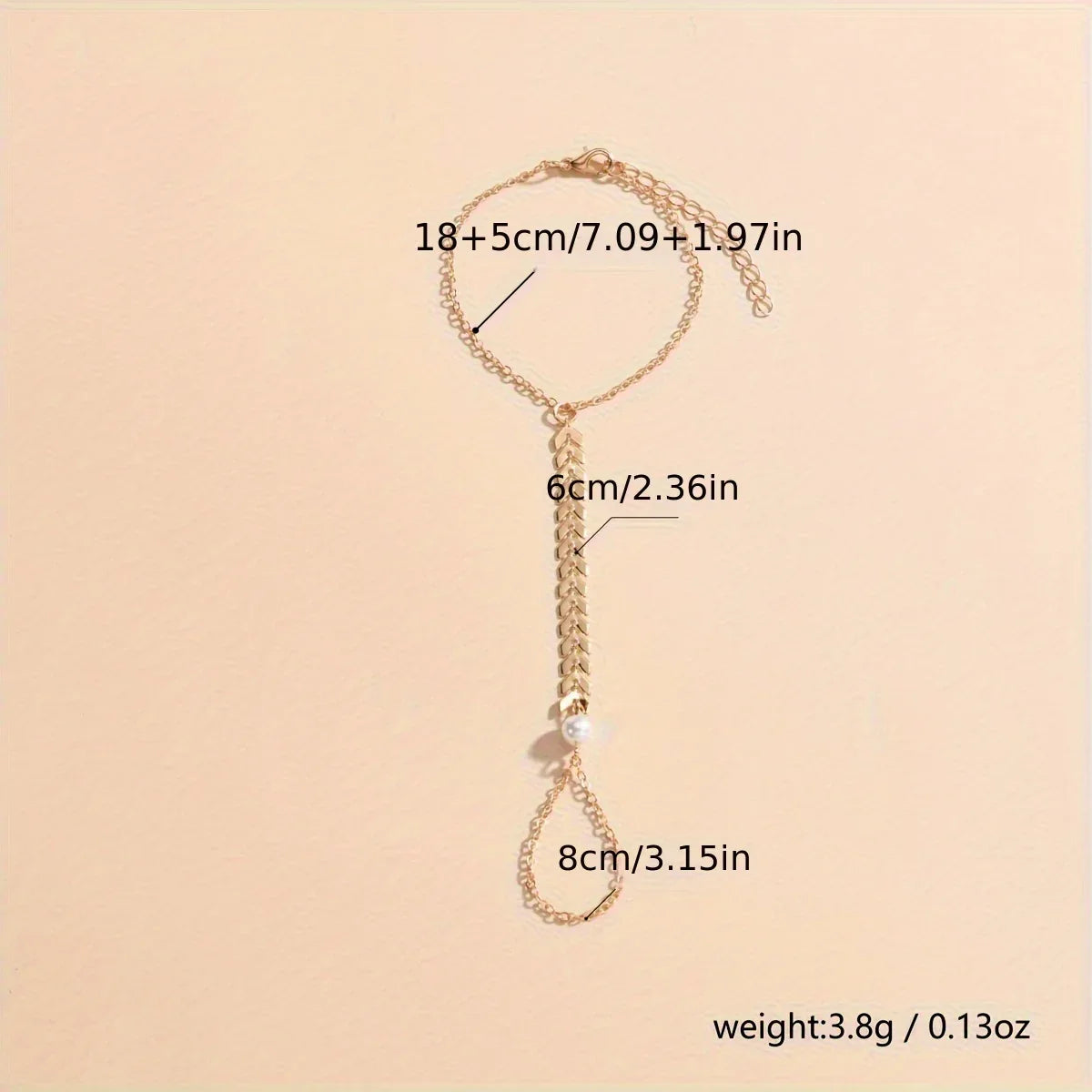 A Stylish Pearl Alloy Airplane Chain Ring Bracelet for Women. - alotasawkli