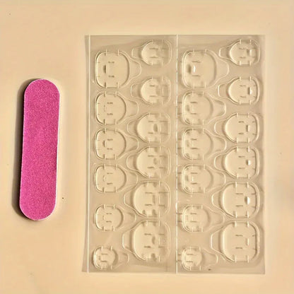 TEMU-24pcs Minimalist French-Style Press-On Nails - alotasawkli