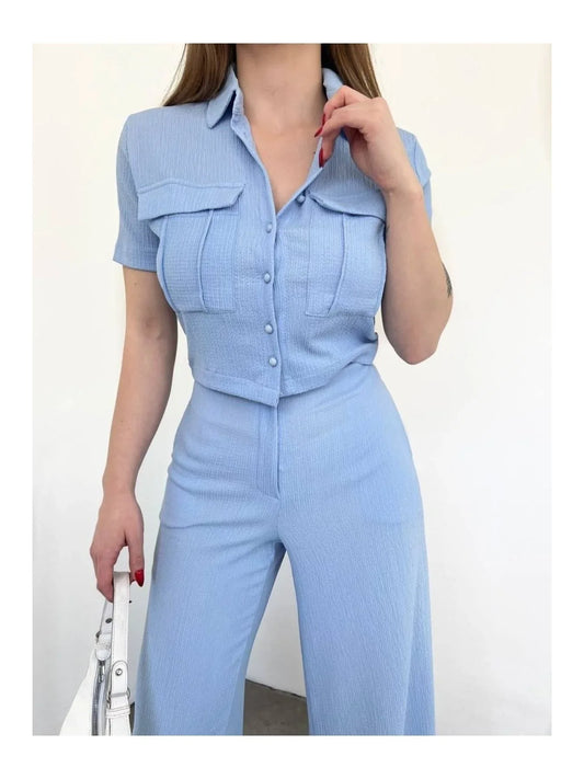 VOLT CLOTHING بدلة بناتي بأزرار مفصلة وسحاب - alotasawkli