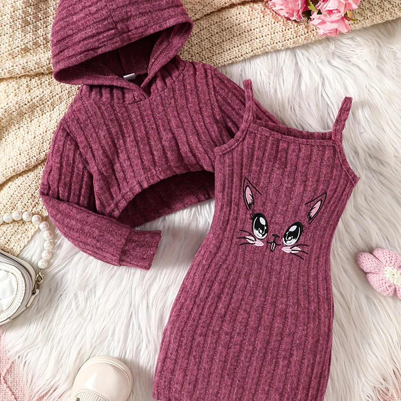 TEMU-A Cute And Trendy Two-Piece Set for Baby Girls And Toddlers - alotasawkli