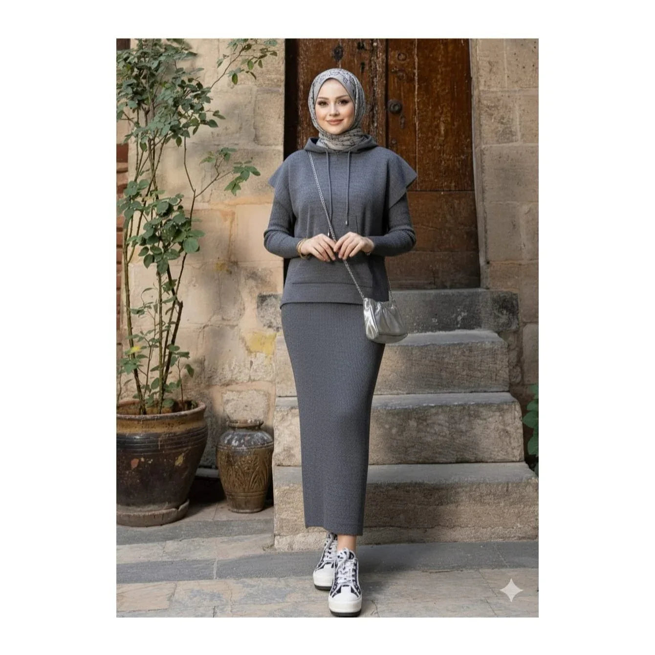 طقم سويت شيرت بجيوب وقبعة من SAYZEN - سترة 2 قطعة - alotasawkli