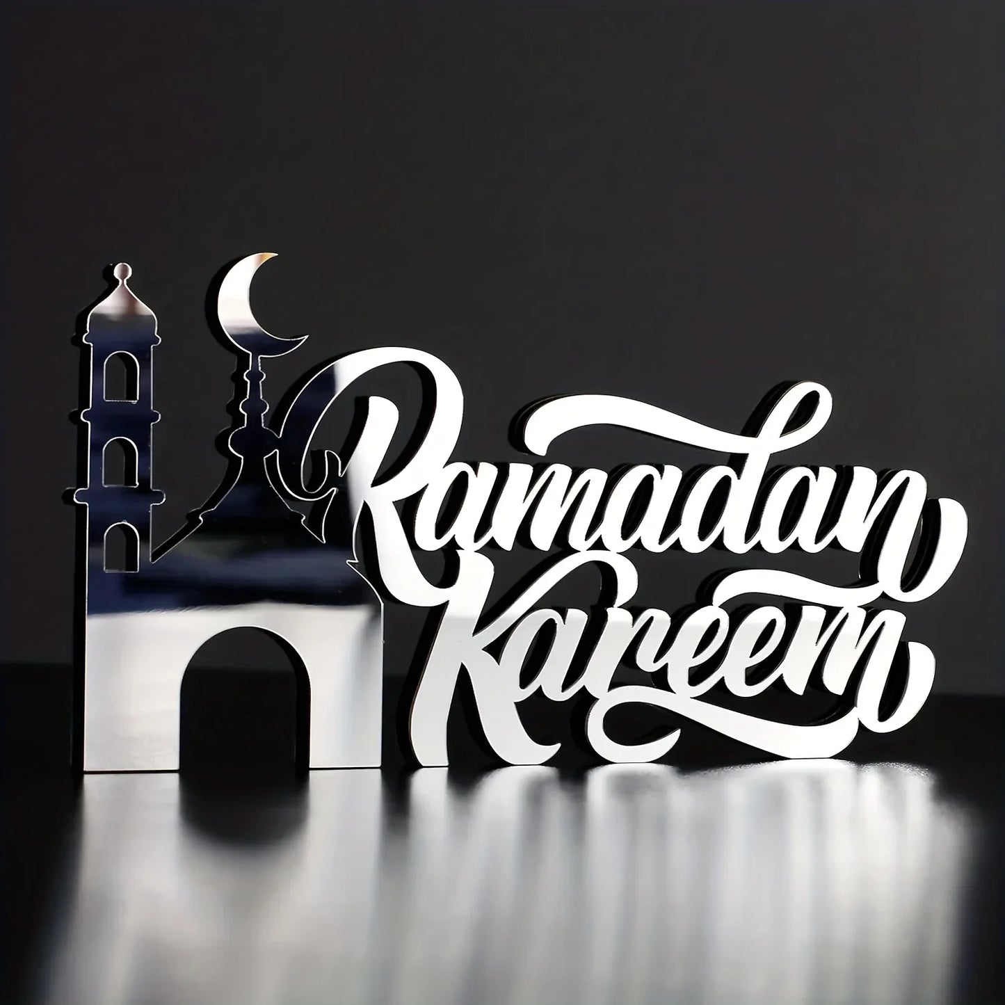 TEMU-2D Flat, Eid Wooden Acrylic Islamic Tabletop Decoration - alotasawkli