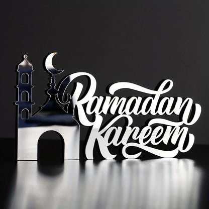 TEMU-2D Flat, Eid Wooden Acrylic Islamic Tabletop Decoration - alotasawkli
