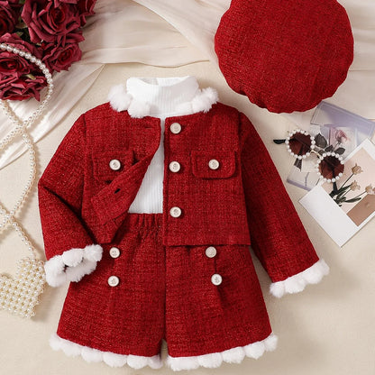 TEMU-Baby Girl Autumn Shorts Set - alotasawkli
