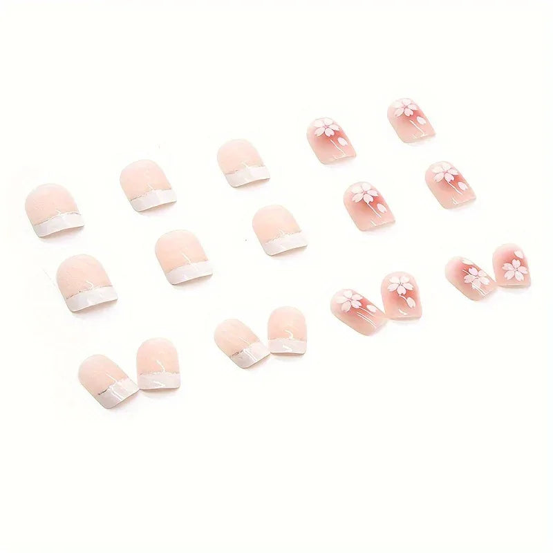 TEMU-24pcs Square Press-On Nails Short Length Glossy Fake Nails - alotasawkli