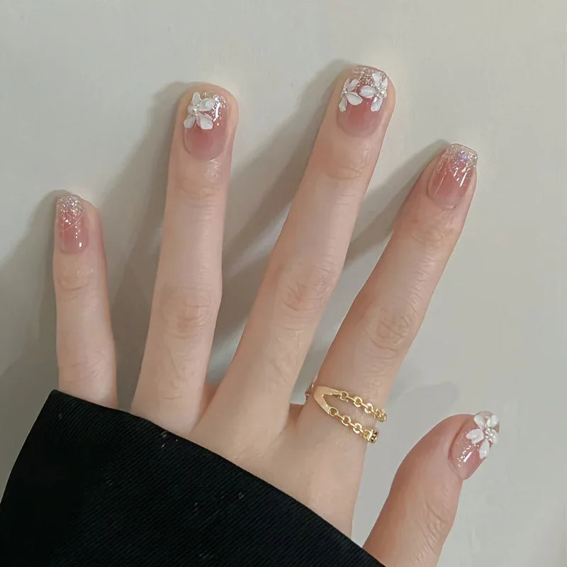 TEMU-30pcs Short Square Press-On Nails - alotasawkli