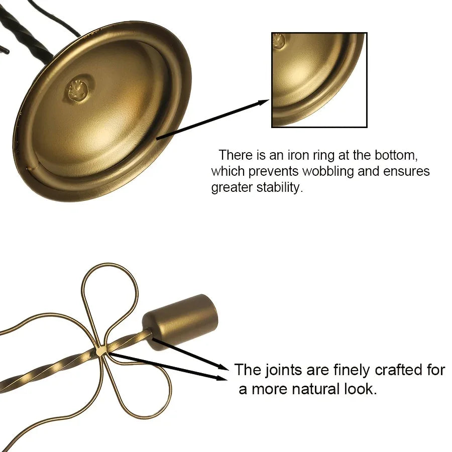 TEMU-A Golden iron bow candle holder - alotasawkli