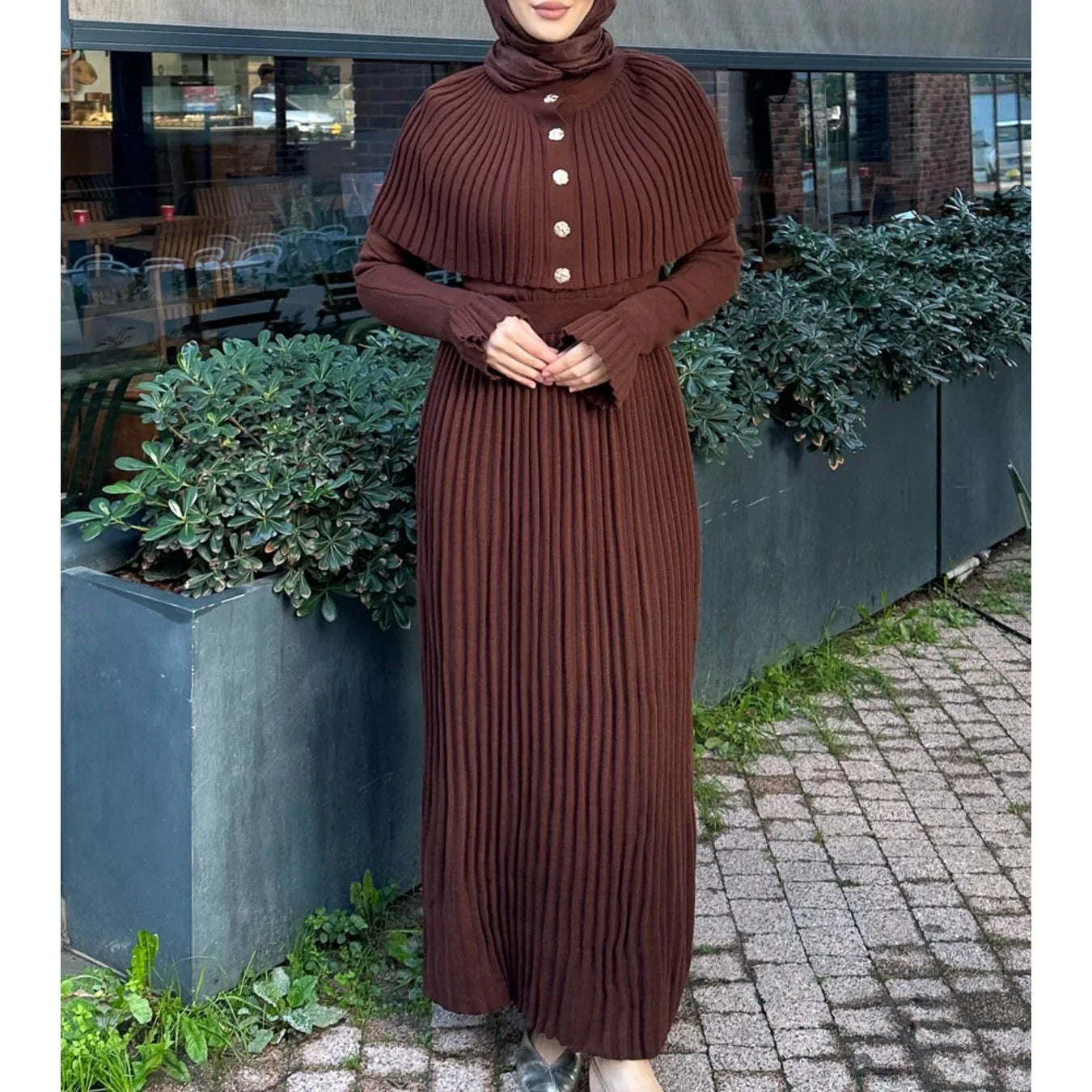 فستان سويتر طويل مفصّل من DAĞONS - alotasawkli