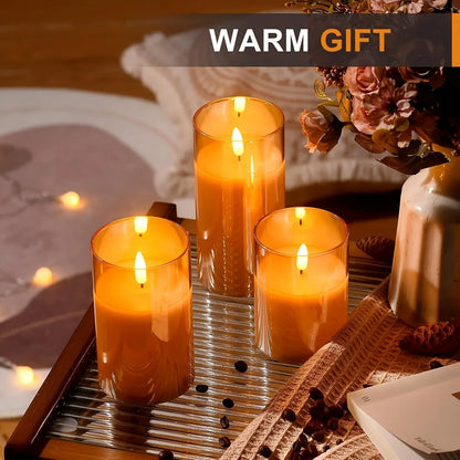TEMU-Set of 3 Realistic Flickering Flame LED Candles - alotasawkli
