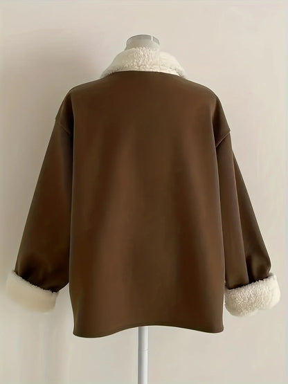 TEMU-Autumn-Winter Fashion Flap Collar Loose - alotasawkli