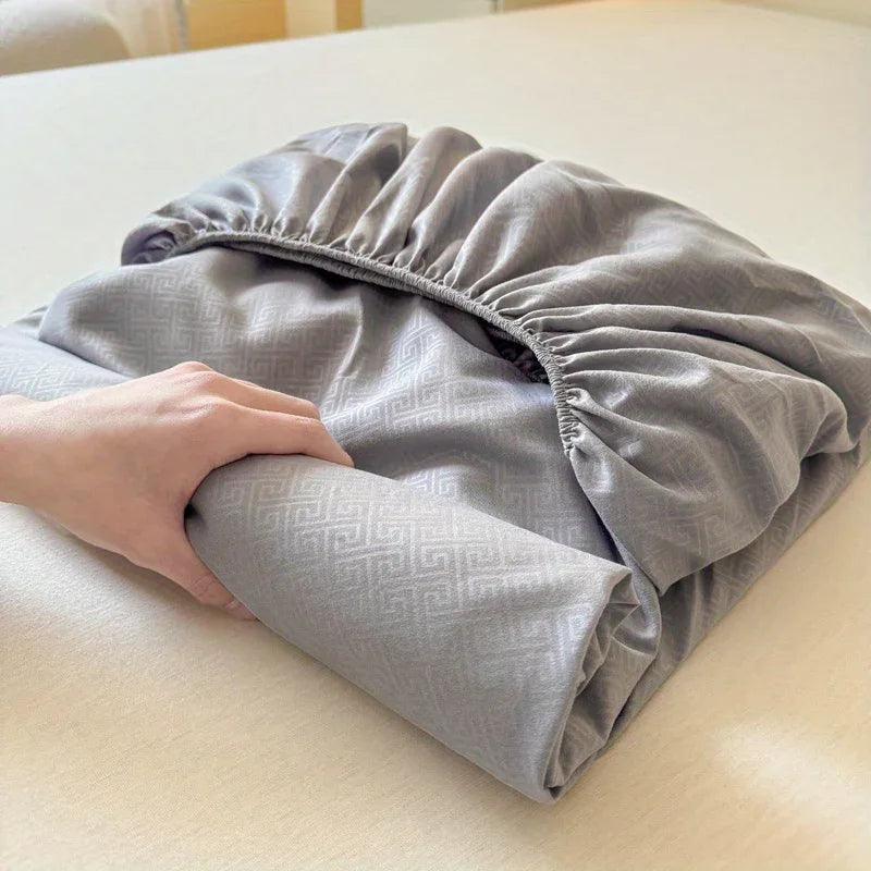 TEMU-3pcs Luxury Fitted Sheet Set: One Fitted Sheet + Two Pillowcases - alotasawkli