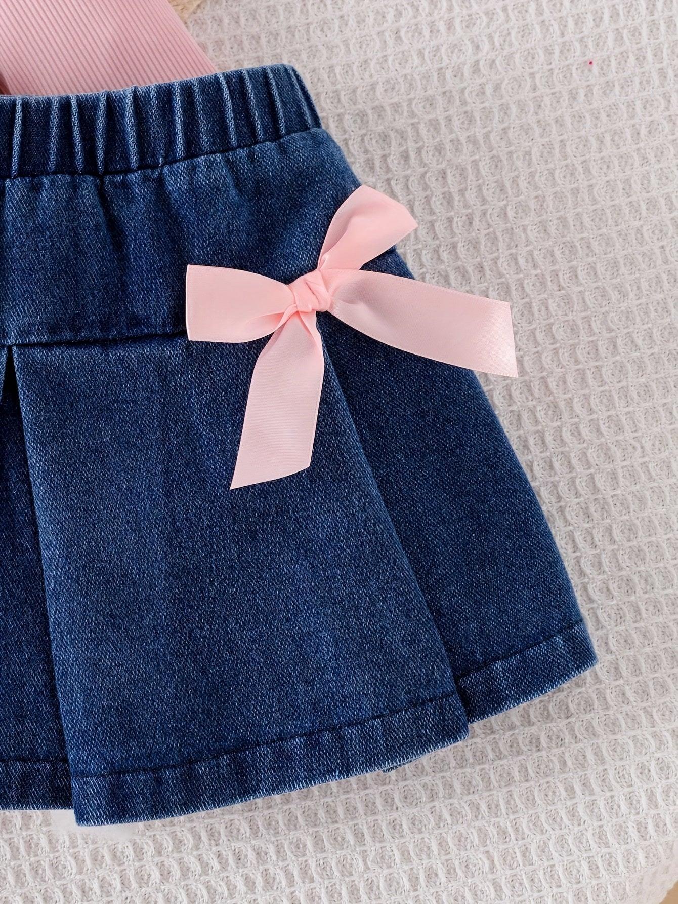 TEMU-3pcs ' Doll Outfit Set with Pink Ruffled Sleeve Blouse - alotasawkli