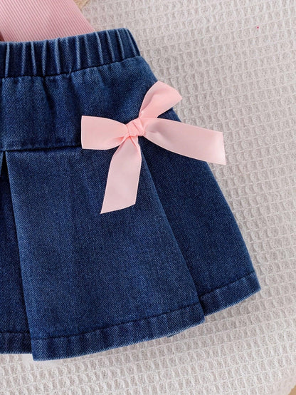 TEMU-3pcs ' Doll Outfit Set with Pink Ruffled Sleeve Blouse - alotasawkli